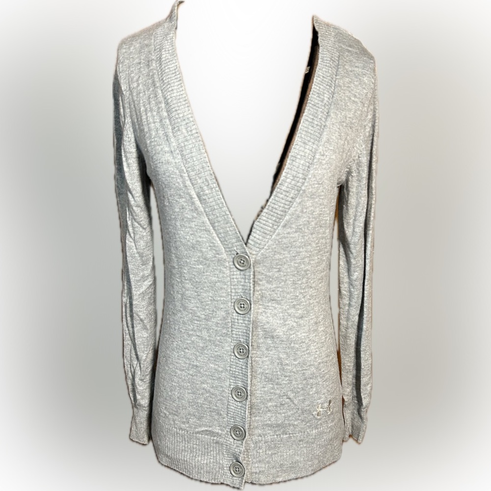 Gray wool blend cardigan from under armour